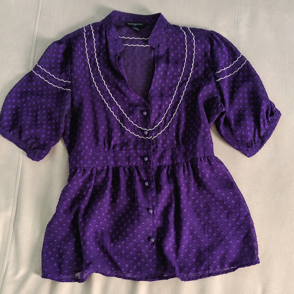 Sheer Purple Banana Republic Blouse - Small